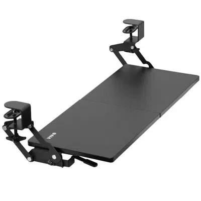 Vivo Extra Sturdy Clamp-on Under Desk Keyboard Tray With Swinging Height Adjustment (mount-kb08v) In Black