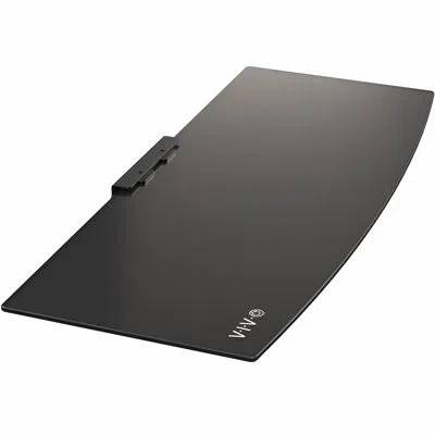 Vivo Floating Wall Mount 24" Tempered Glass Shelf For Dvd Player, Game System, Audio In Black