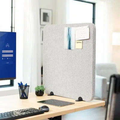 Vivo Gray Freestanding Desktop Privacy Panel, Desk Divider