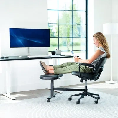Vivo Height Adjustable Retrofit Footrest For Office Chair In Black