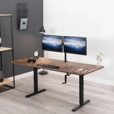 Vivo Height Adjustable Standing Desk In Brown,black