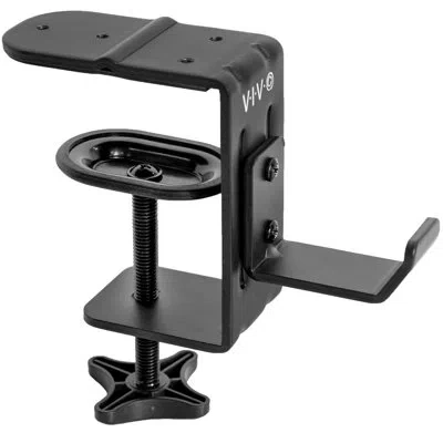 Vivo Metal Clamp-on Desk Hook Leg Clamp, Under Desk Accessory Holder (mount-hlc1) In Black