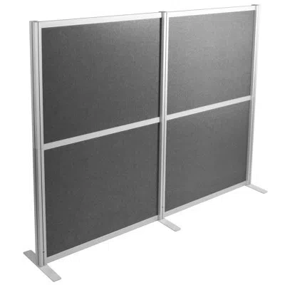 Vivo Modular Wall System, 2 Pet Panels, Modern Office Cubicle Dividers In Gray