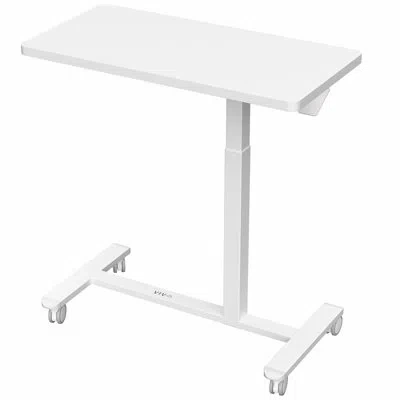 Vivo Pneumatic 32" X 16" Over Sofa Laptop Table, Mobile Desktop, White