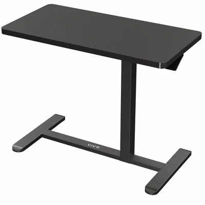 Vivo Pneumatic 32" X 16" Over Sofa Laptop Table, Mobile Desktop With Offset Column In Black