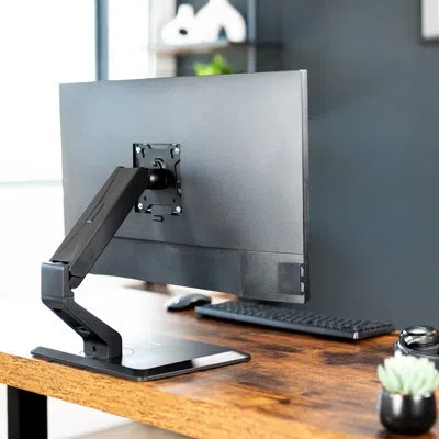Vivo Pneumatic Arm Monitor & Touch Screen Desk Stand In Black