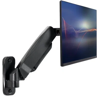 Vivo Pneumatic Arm Single Monitor Wall Mount In Black