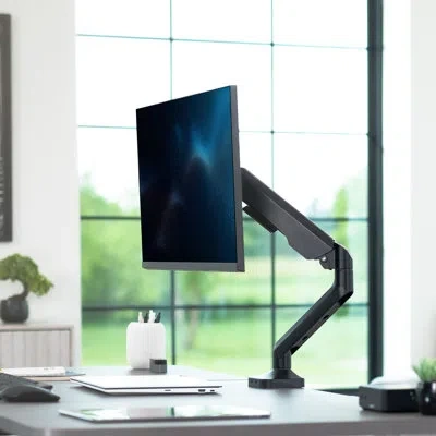 Vivo Pneumatic Arm Single Ultrawide Monitor Desk Mount, Fits Up To 40" Screens In Black