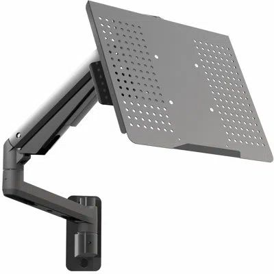 Vivo Pneumatic Heavy Duty Wall Mounted Laptop Tray In Black