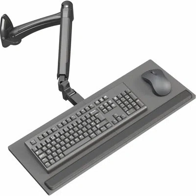 Vivo Pneumatic Keyboard & Mouse Platform Wall Mount, Keyboard Tray Arm (mount-kb35b) In Black