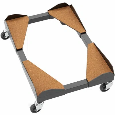 Vivo Premium Large Pc Cart, Cpu Rolling Stand, Adjustable Computer Trolley In Black
