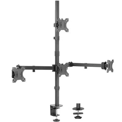 Vivo Quad Monitor Desk Mount In Black