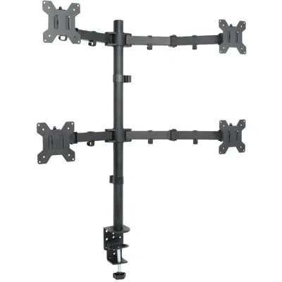 Vivo Quad Monitor Desk Mount In Matte Black