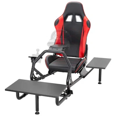 Vivo Racing Simulator Cockpit, Wheel Stand, Reclining Seat, Gear Mount, Shelves (stand-kit-race1s) In Black;red
