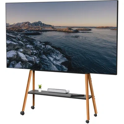 Vivo Rolling Easel Studio Tv Floor Stand For 49" To 75" Screens, Stand-tv75r In Brown