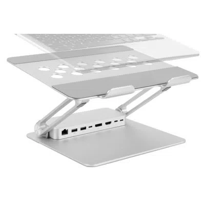 Vivo Silver Tilt Multi Screen Desktop Mount For Screens 6 Lbs