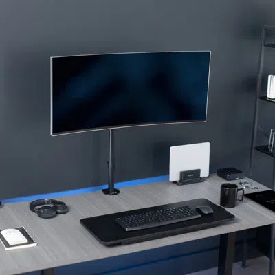 Vivo Single Monitor Extra Tall Desk Mount In Black