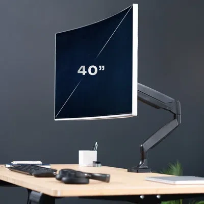 Vivo Single Ultrawide 40" Computer Monitor Desk Mount With Pneumatic Spring Arm (stand-v110q) In Black
