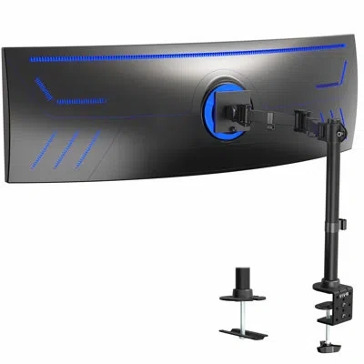 Vivo Single Ultrawide Monitor Desk Mount Stand For Computer Screens Up To 49" In Black