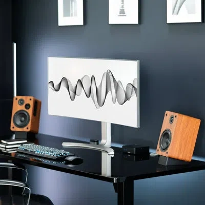 Vivo Small Angled Desktop Speaker Stands - 2 Pack In Black