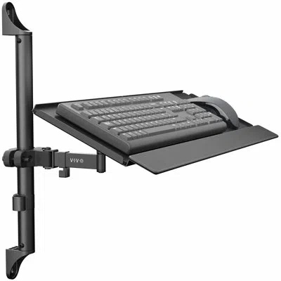 Vivo Steel 26 Inch Tilting Keyboard Tray Wall Mount, Keyboard And Mouse Platform In Black