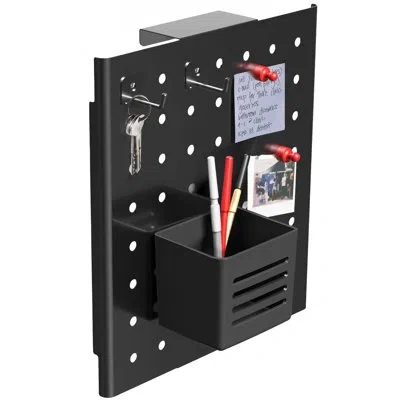 Vivo Steel Hanging 10 X 11 Inch Magnetic Pegboard  For 1.2 Inch Surfaces In Black