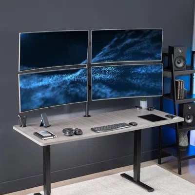 Vivo Telescoping Quad Ultra Wide 27" To 38" Monitor Mount, Stand-ts38c-4 In White