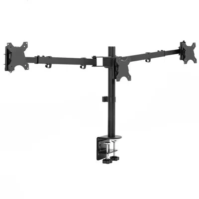Vivo Telescoping Triple Monitor Desk Mount, Heavy Duty Flush-to-wall Stand In Black