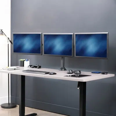 Vivo Triple Monitor Desk Mount In Black