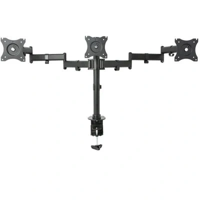 Vivo Triple Monitor Desk Mount In Matte Black