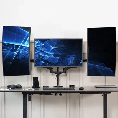 Vivo Triple Monitor Desk Mount, Screens Up To 32", Stand-v300g In Black