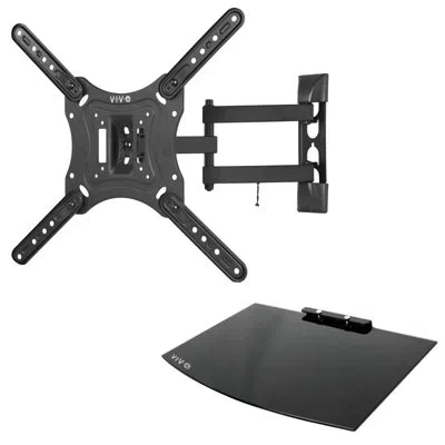 Vivo Tv Wall Mount And Entertainment Shelf In Black