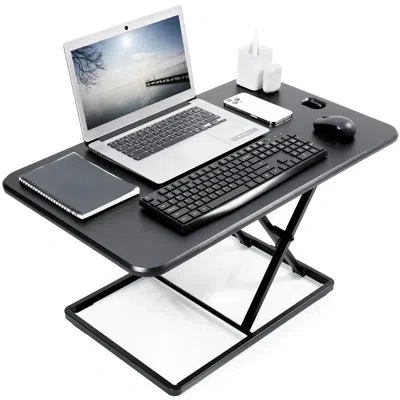 Vivo Ultra Slim Desktop Converter, Sit Stand Tabletop Monitor Riser In Black