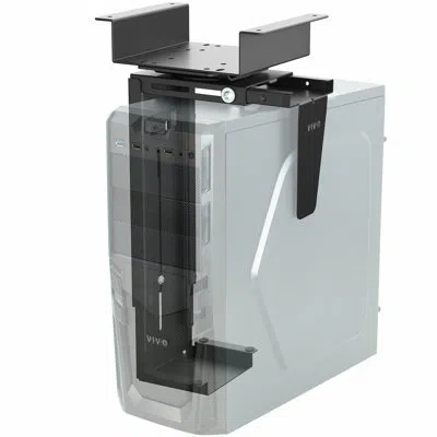 Vivo Under-desk And Wall Pc Mount, Computer Case Holder With Spacer Bracket In Black