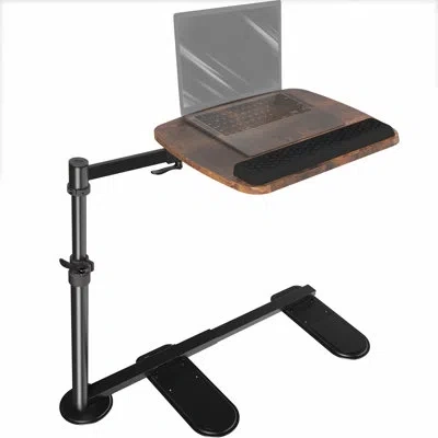 Vivo Vintage Brown/black 20 Inch Over Couch Swivel Table, Laptop Desk In Multi