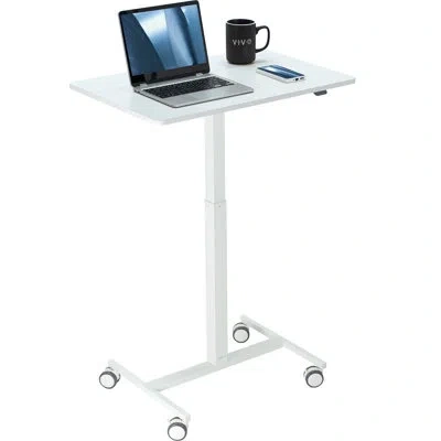 Vivo White 28" Pneumatic Mobile Workstation