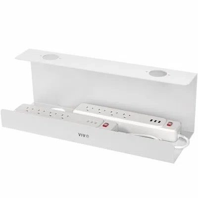 Vivo White Extra Deep Under Desk Cable Management Tray