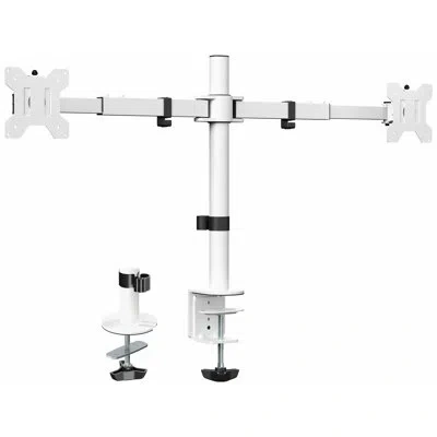 Vivo White Multi Screen Desktop Mount For 21" - 32" Screens Holds Up To 22 Lbs