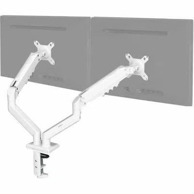 Vivo White Pneumatic Arm Dual Monitor Desk Mount