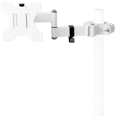 Vivo White Pole Mount Monitor Arm For Vesa 75x75mm And 100x100mm