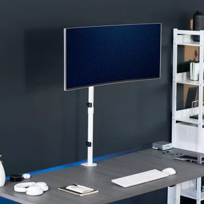 Vivo White Single Monitor Extra Tall Desk Mount