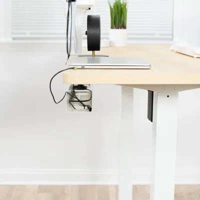 Vivo White Under Desk Cable Management Tray