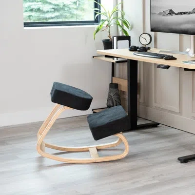 Vivo Wooden Rocking Kneeling Chair In Black