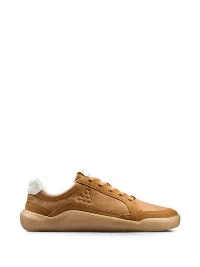 Vivobarefoot Gobi Ii Panelled Leather Sneakers In Brown