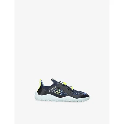 Vivobarefoot Kids' Primus Trail Knit Fg Woven Trainers Blk/blue Eur 35 / 2.5 Uk