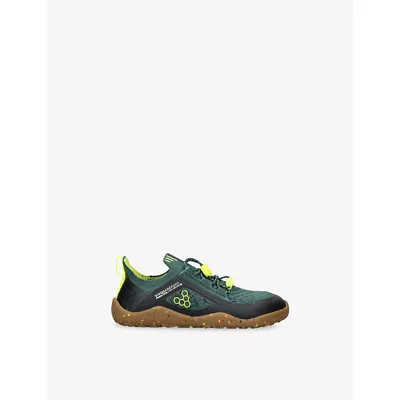 Vivobarefoot Kids' Primus Trail Knit Fg Woven Trainers Green Comb Eur 25 /7.5 Uk In Gray