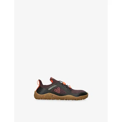 Vivobarefoot Kids' Primus Trail Knit Fg Woven Trainers Wine Comb Eur 36 /3.5 Uk In Brown