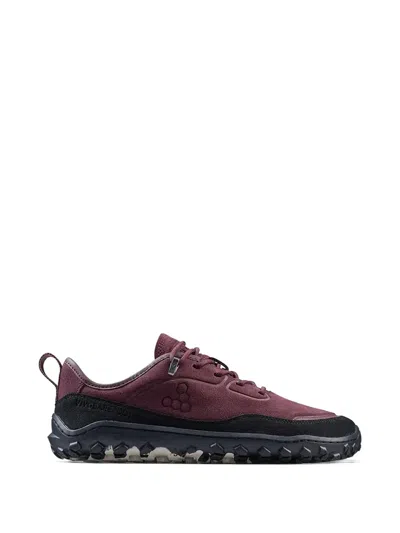 Vivobarefoot Suede-panelled Sneakers In Burgundy