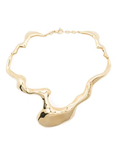 Vivyinrosa Sculpted Necklace In Gold