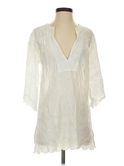 Pre-owned Vix 3/4 Sleeve Blouse In Ivory